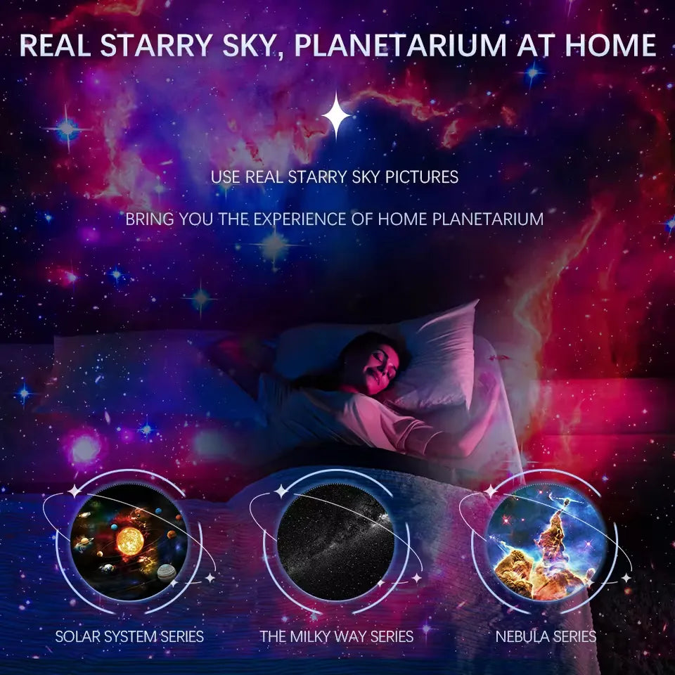 4K HD Galaxy Starry Night Projector with Twelve Film Discs, Adjustable Angle, and Ultra-Large Projection Area