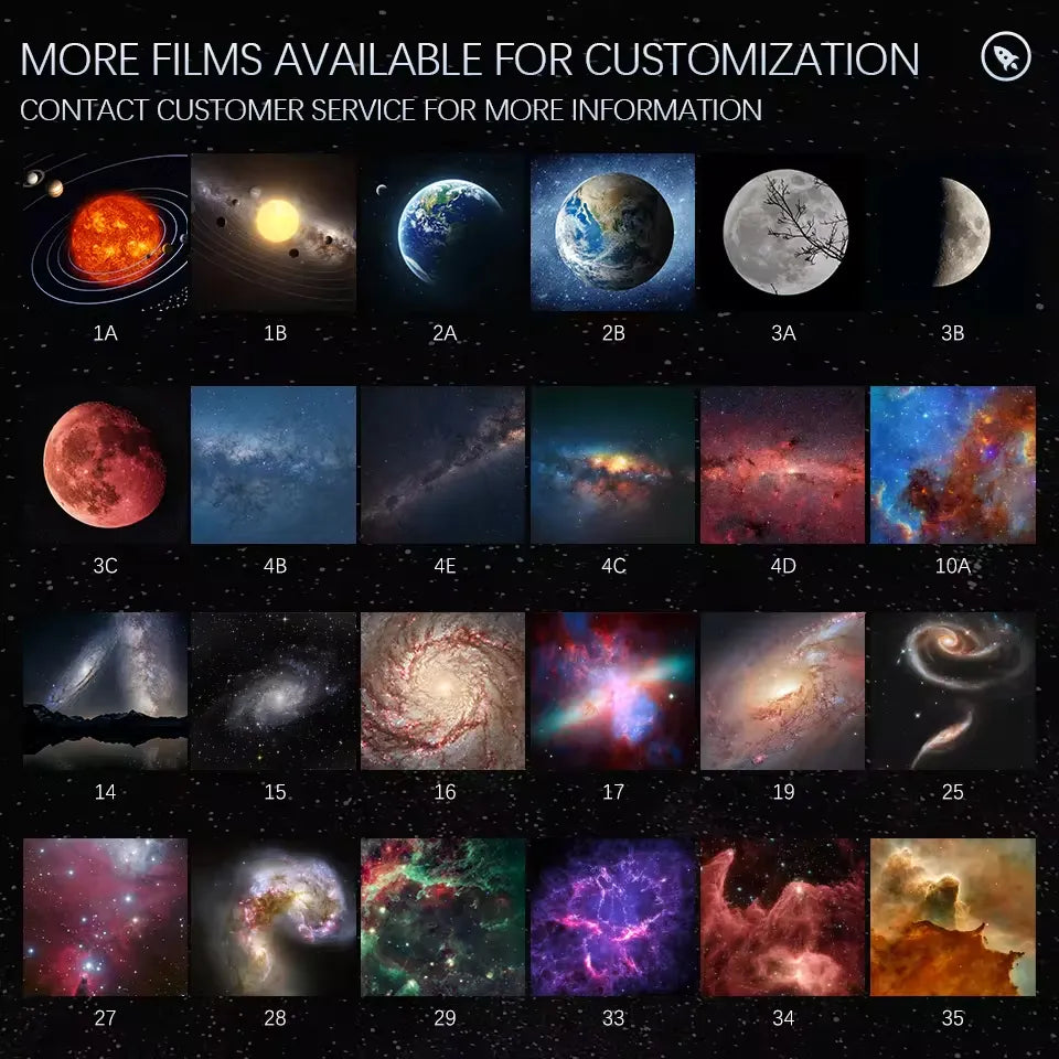 4K HD Galaxy Starry Night Projector with Twelve Film Discs, Adjustable Angle, and Ultra-Large Projection Area