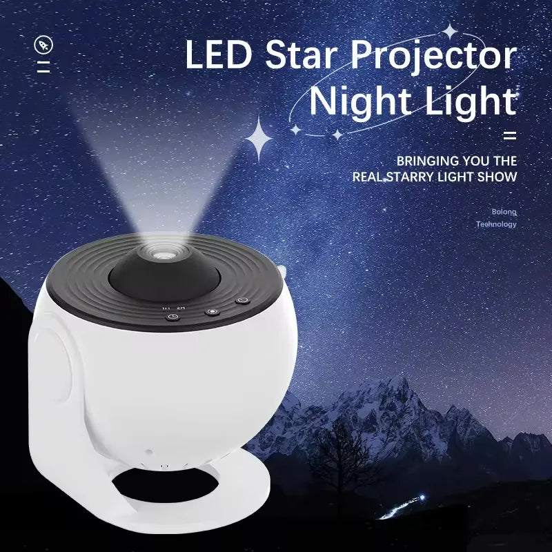 4K HD Galaxy Starry Night Projector with Twelve Film Discs, Adjustable Angle, and Ultra-Large Projection Area