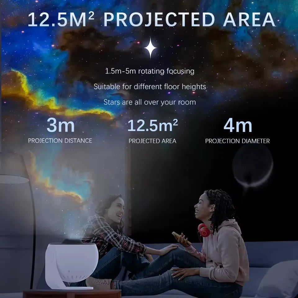 4K HD Galaxy Starry Night Projector with Twelve Film Discs, Adjustable Angle, and Ultra-Large Projection Area