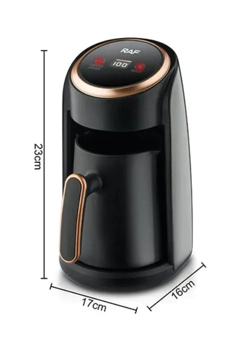 RAF Electric Turkish Coffee Maker with Digital Temperature Display, 3-in-1 Portable Coffee, Water, and Milk Heating Pot, 300ml, 600W