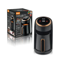 RAF Electric Turkish Coffee Maker with Digital Temperature Display, 3-in-1 Portable Coffee, Water, and Milk Heating Pot, 300ml, 600W