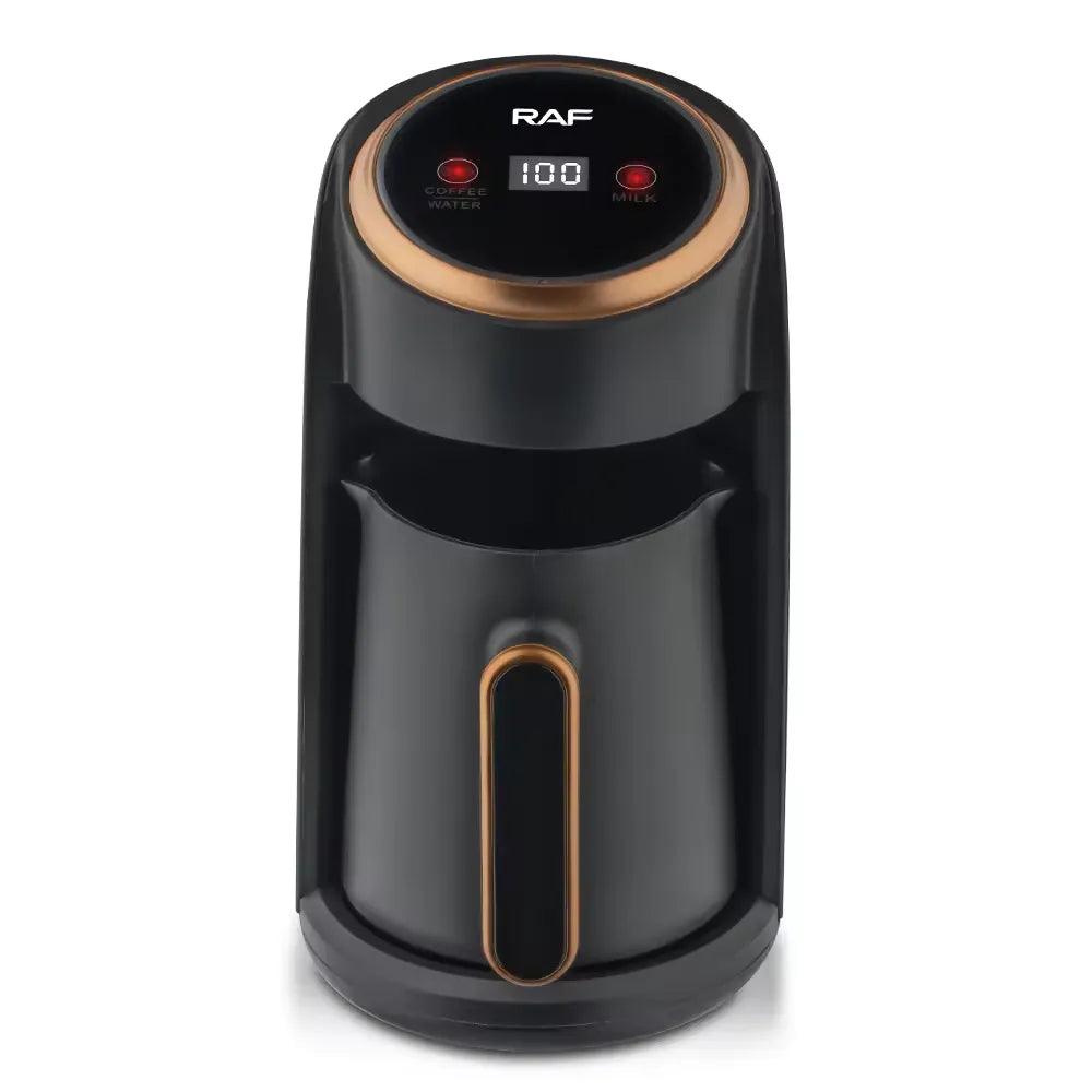 RAF Electric Turkish Coffee Maker with Digital Temperature Display, 3-in-1 Portable Coffee, Water, and Milk Heating Pot, 300ml, 600W