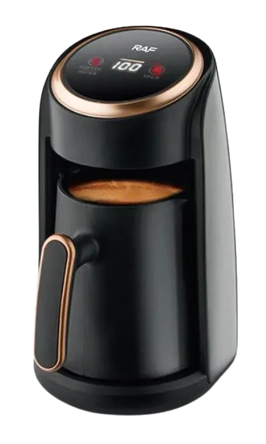 RAF Electric Turkish Coffee Maker with Digital Temperature Display, 3-in-1 Portable Coffee, Water, and Milk Heating Pot, 300ml, 600W