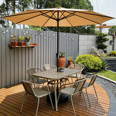 Heavy-Duty 2.7 meter Outdoor Patio Umbrella with Base and Rotating Crank - 270 cm x 198 cm x 245 cm