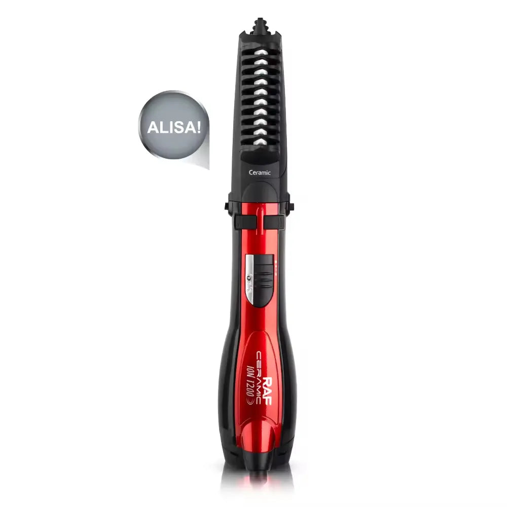 RAF 5-in-1 Multi-Functional Rotative Hair Styling Brush with Hot Air Comb, Straightener, Curler & Volumizer & Diffuser - 1200W