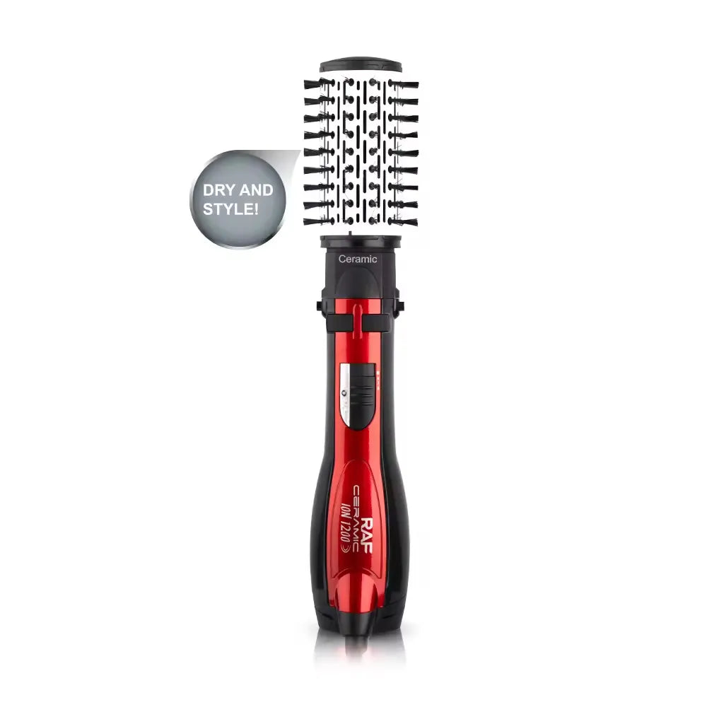 RAF 5-in-1 Multi-Functional Rotative Hair Styling Brush with Hot Air Comb, Straightener, Curler & Volumizer & Diffuser - 1200W