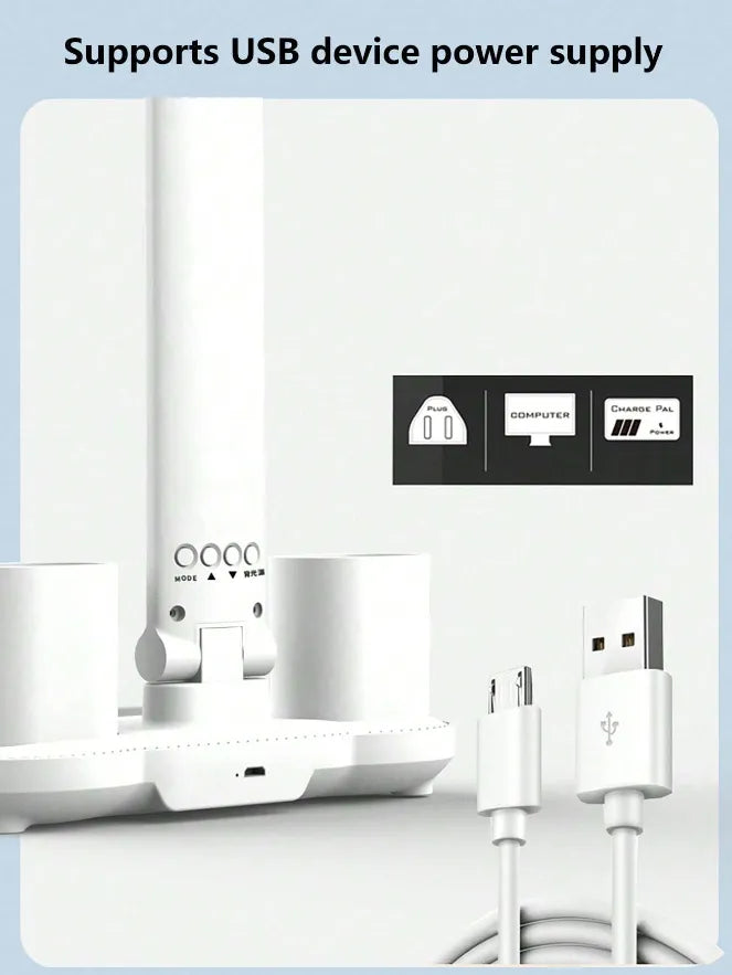 Smart Adjustable LED Desk Lamp with Fan, Touch Control, Time Date & Temperature Display