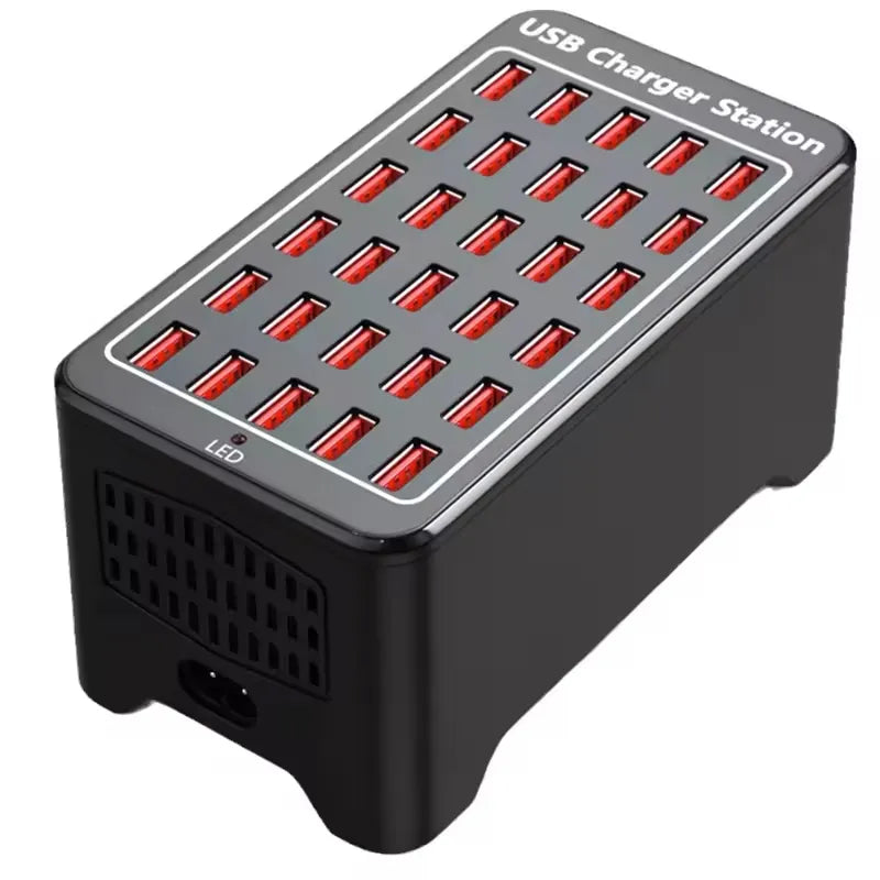 High-Power 30 Ports 150W Multi-Port Fast USB Charging Station for Multipurpose Usage