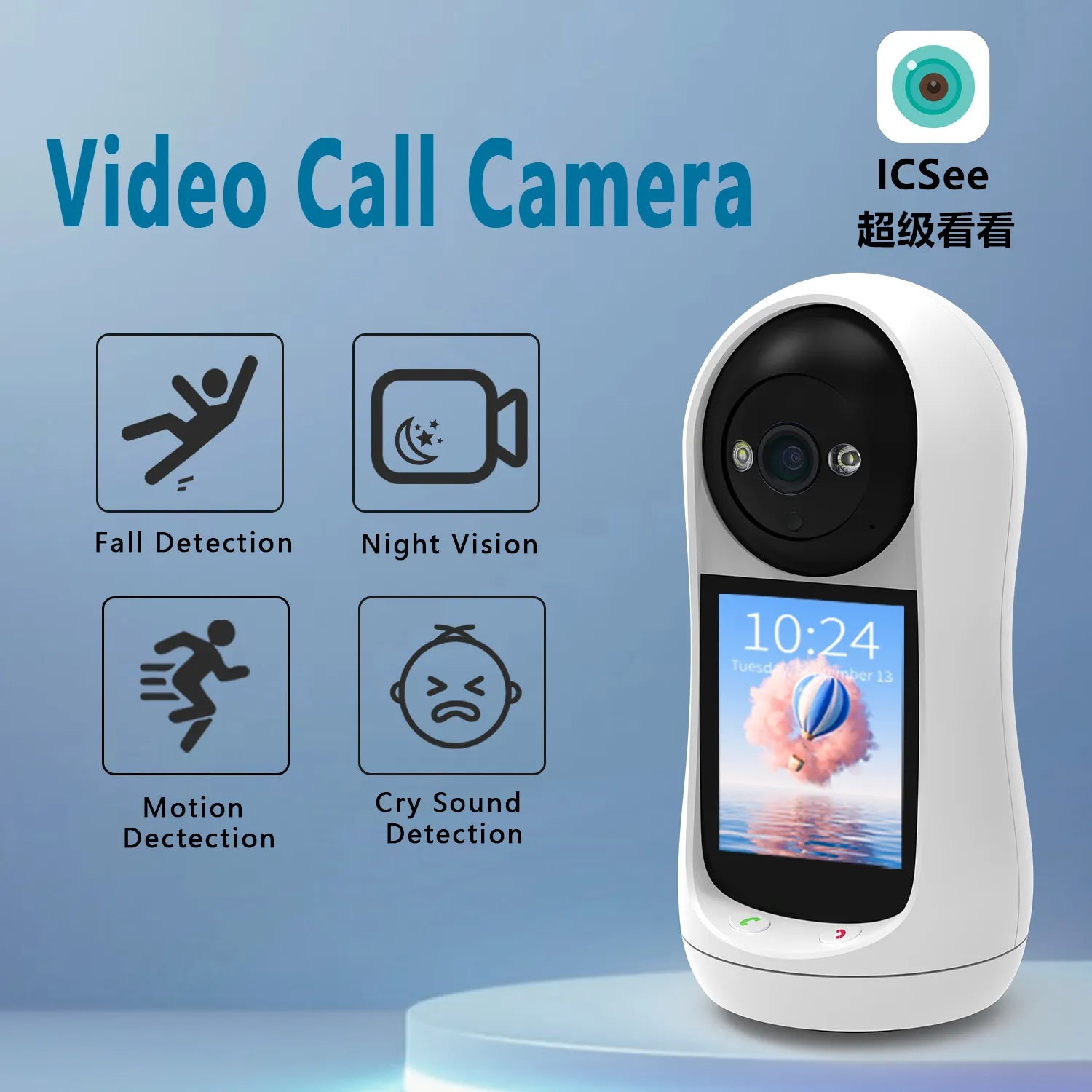 Smart High-Resolution Wifi Camera with 3MP, Night Vision, Motion Detection, and Two-Way Audio