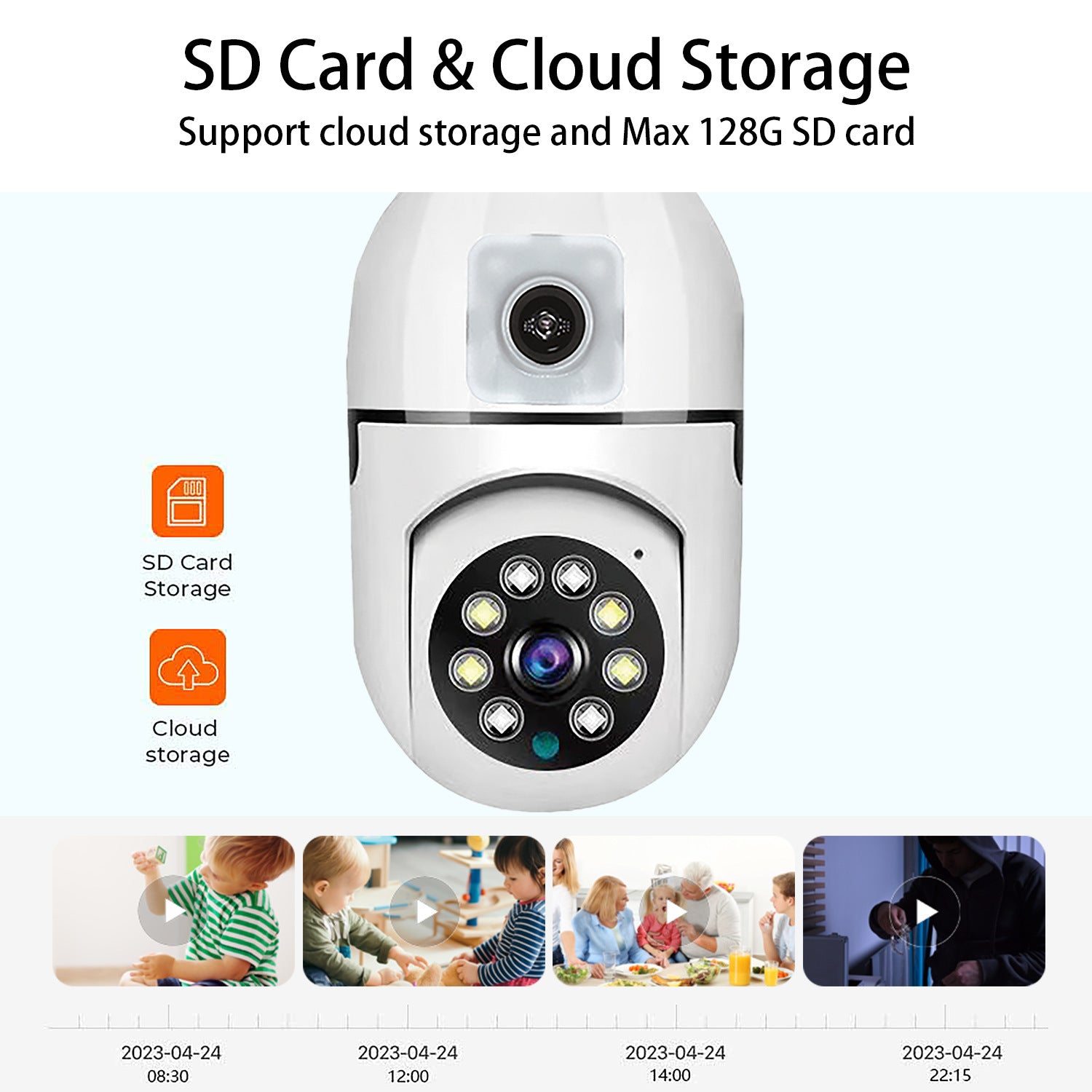 "2MP HD Dual-Lens 360° Panoramic Surveillance Camera with Real-Time 2-Way Talk and Full-Color Night Vision, WiFi Enabled "