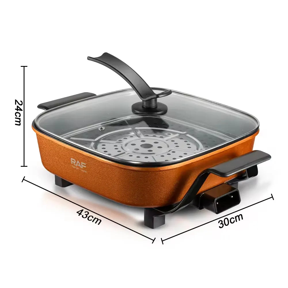 RAF Multi-Functional Electric Hot Pot 1350W with 7.0L Large Capacity and Non-Stick Coating