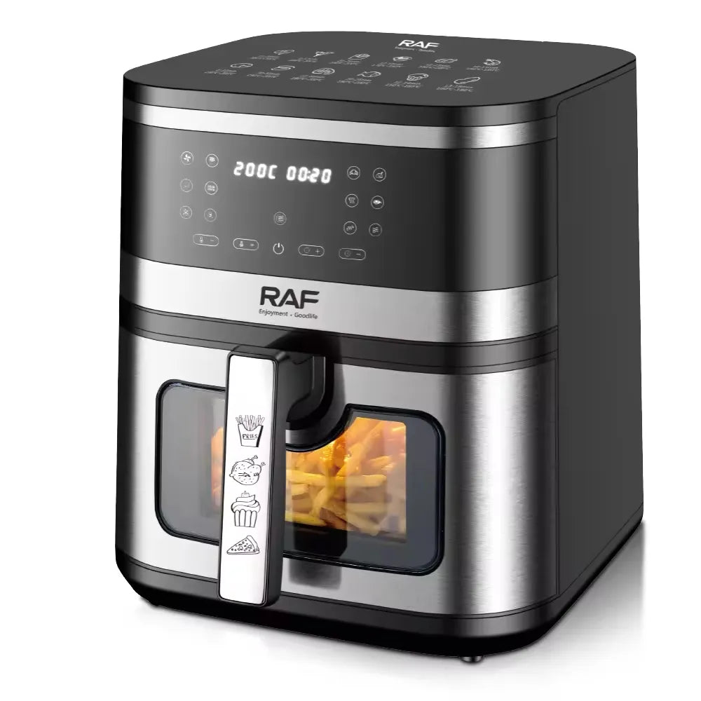 RAF 8L Electric Smart Air Fryer with Adjustable Thermostat & LCD Display - 1700W