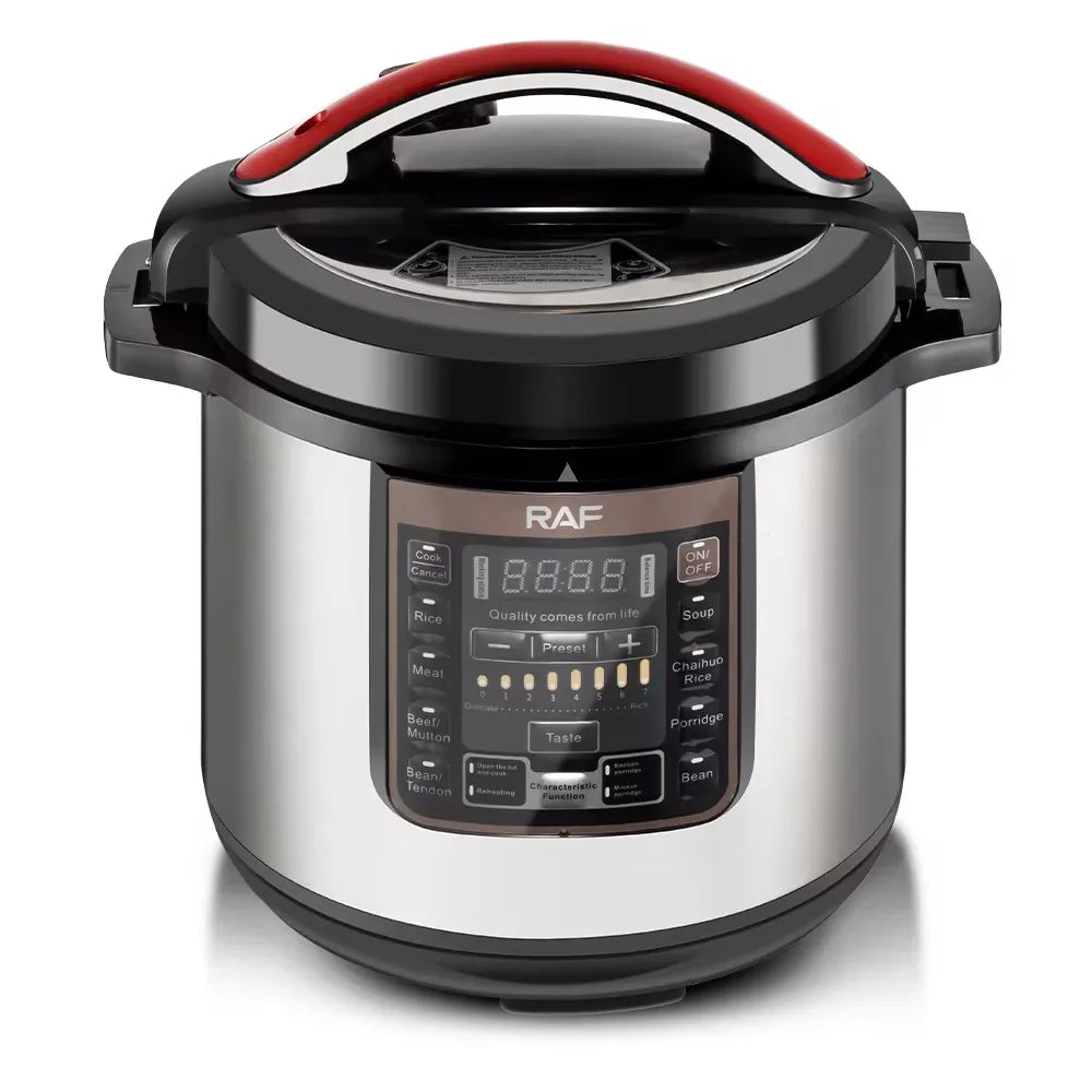 RAF 12L High Capacity Multi-functional Smart Electric Pressure Cooker with Nonstick Aluminum, LED Display and Safety Features - 1600W