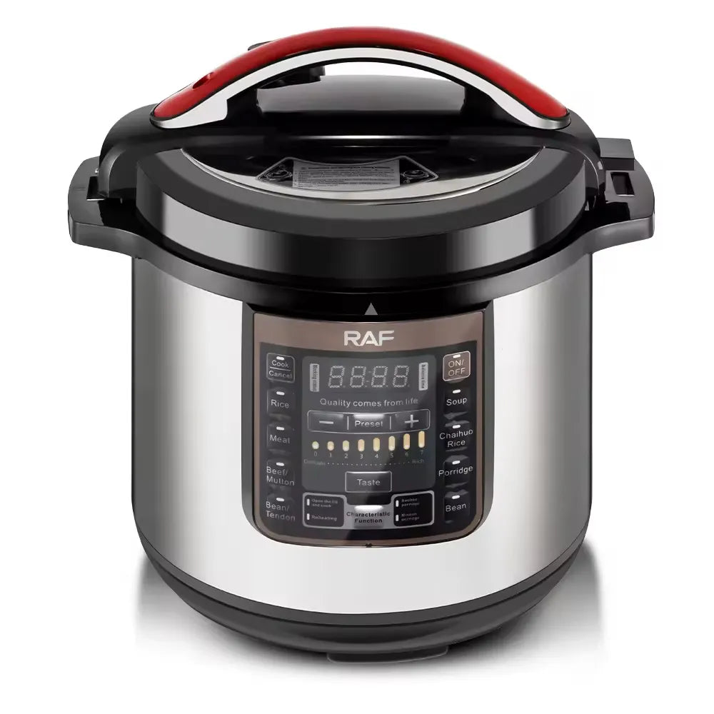 RAF 12L High Capacity Multi-functional Smart Electric Pressure Cooker with Nonstick Aluminum, LED Display and Safety Features - 1600W