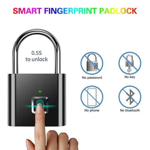 Smart Multipurpose Digital Keyless Fingerprint Padlock
