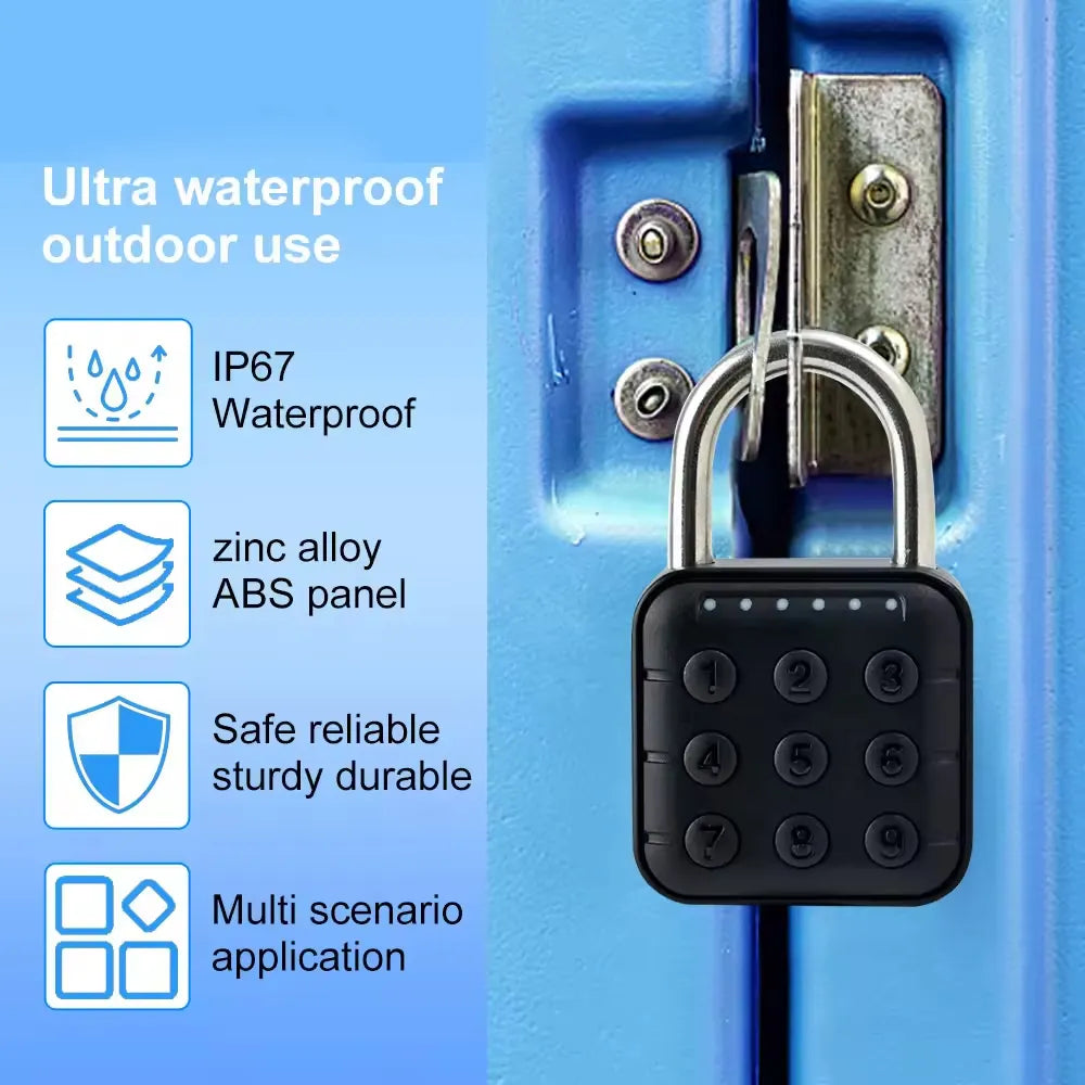 Smart Keypad Waterproof Padlock for Outdoor and Indoor Use