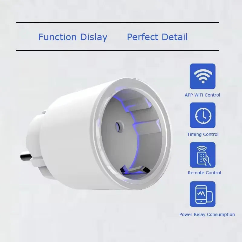 Smart WiFi Plug with Tuya App Remote Control and Alexa & Google Home Voice Control