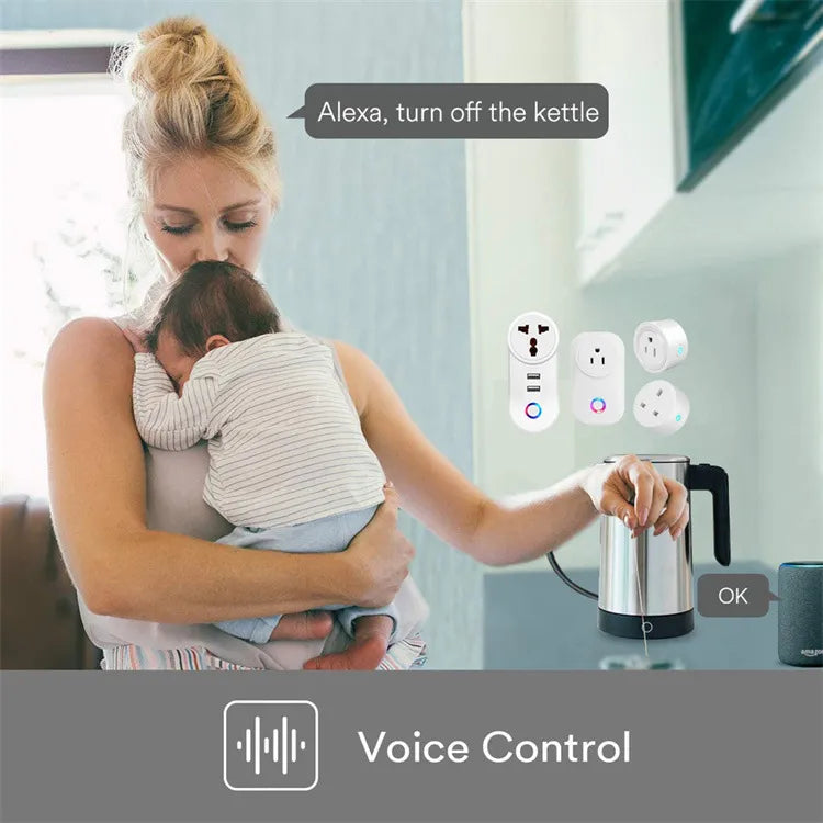 Smart WiFi Plug with Tuya App Remote Control and Alexa & Google Home Voice Control