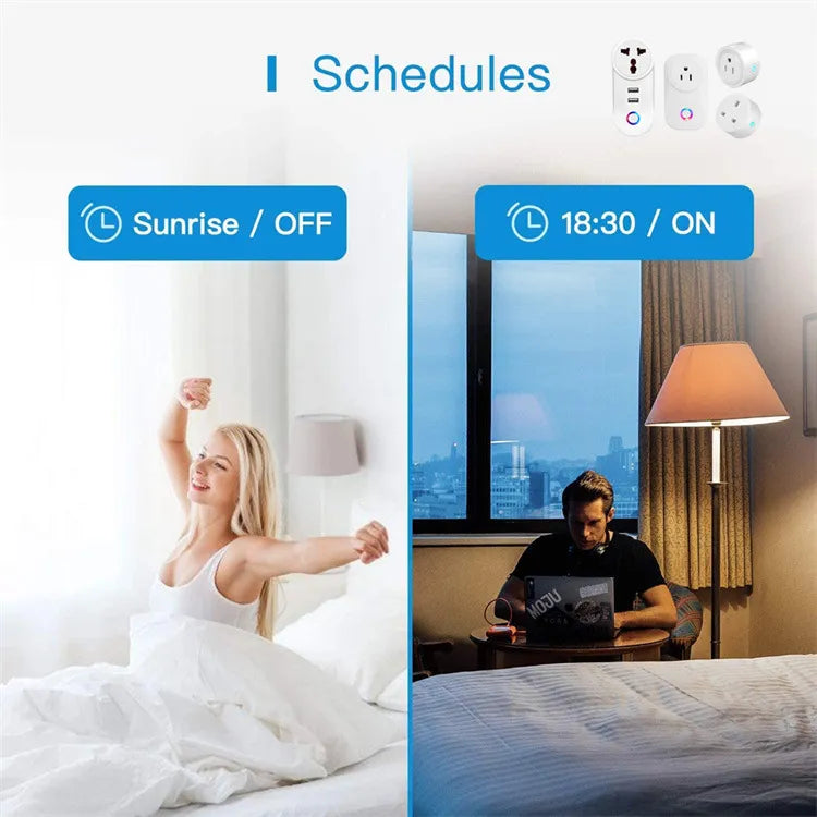 Smart WiFi Plug with Tuya App Remote Control and Alexa & Google Home Voice Control