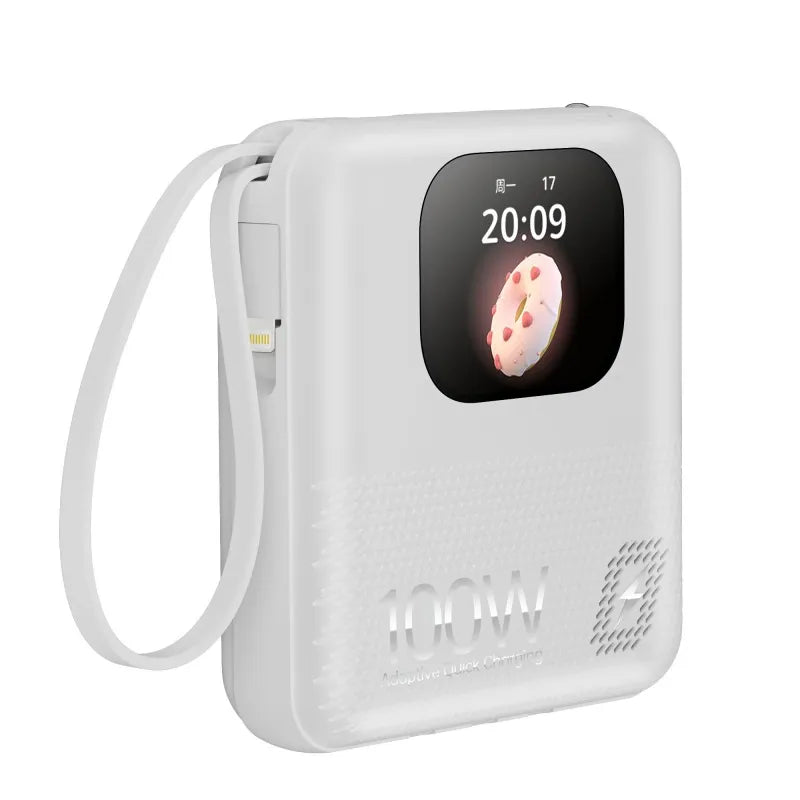 GS Wear 3-in-1 Multifunctional Smart Digital Power Bank with Touchscreen, Speaker & Bluetooth Connectivity - 10000 mAh