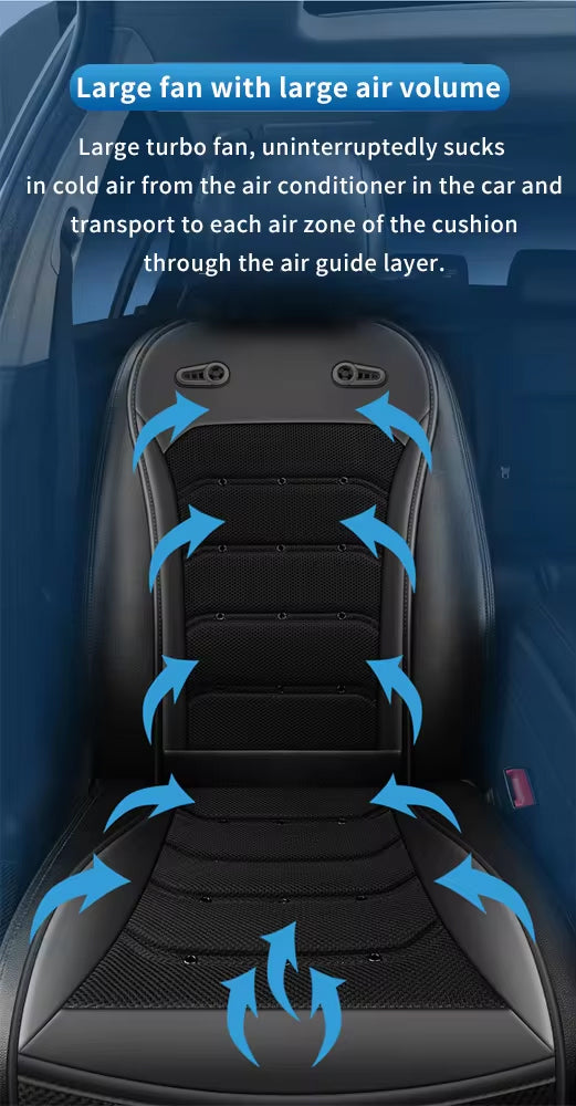 Air Cooling Universal 12V Car Seat Cushion with Adjustable Speed & Breathable Material