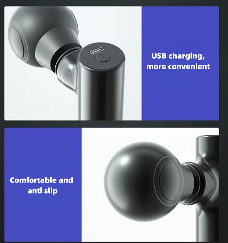 Portable Mini Rechargeable 3 Speed Fascial Massage Gun for Muscle Relaxation & Fun