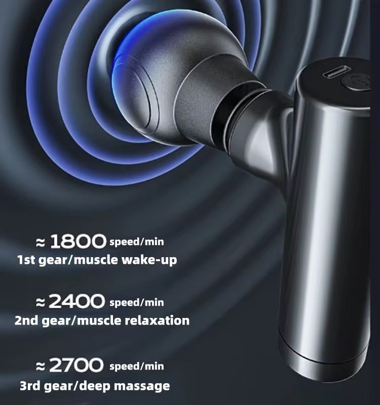Portable Mini Rechargeable 3 Speed Fascial Massage Gun for Muscle Relaxation & Fun