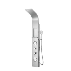 Premium Stainless Steel Shower Panel with Rainfall Shower, Handheld Shower, Body Jets & Storage Shelf
