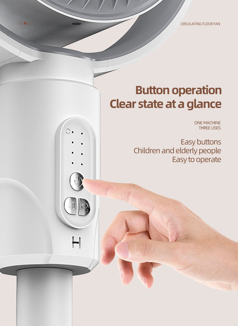 Portable Rechargeable Desktop & Floor Circulating Fan with 5-Speed Settings, Remote & Type-C Charging