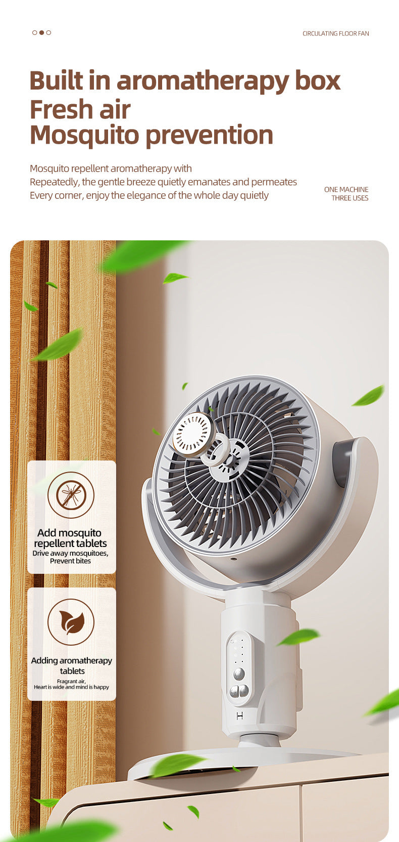 Portable Rechargeable Desktop & Floor Circulating Fan with 5-Speed Settings, Remote & Type-C Charging