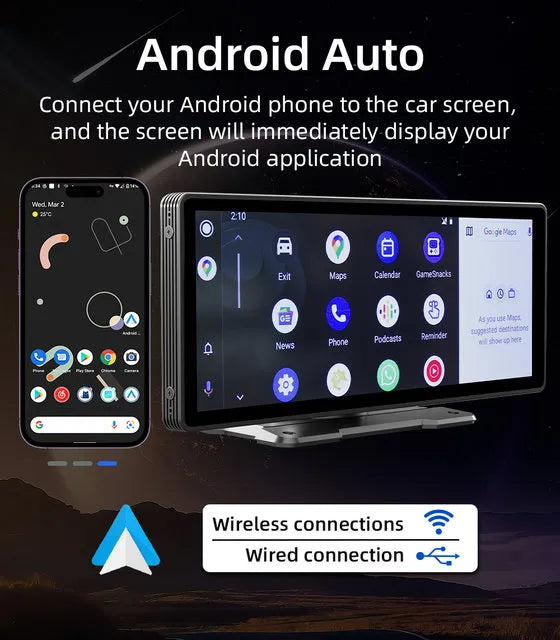 10.26-inch Portable Car Player with Apple CarPlay & Android Auto
