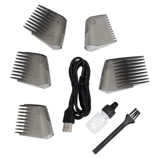 600mAh Rechargeable Hair Trimmer and Body Groomer with Adjustable Comb Settings