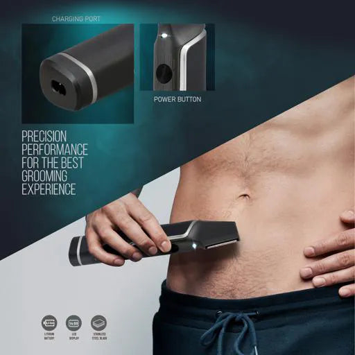 600mAh Rechargeable Hair Trimmer and Body Groomer with Adjustable Comb Settings