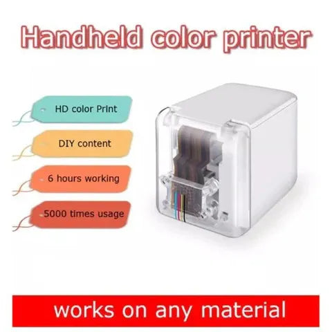 Portable Handheld Multi-Color Inkjet Bluetooth Printer for Multipurpose Usage