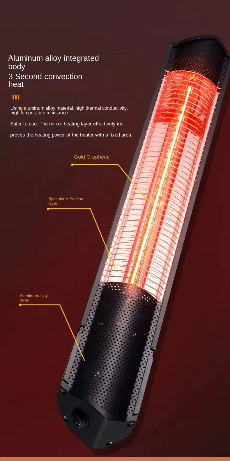 Sepat Electric Heater with Tripod Stand, Remote Control and Safety Protection - 2000W