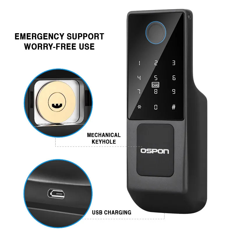Advanced Biometric Door Lock with Tuya App Control, Card Acce& Multi-Access Options