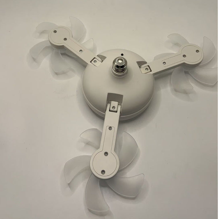Drone Style Triple Head Ceiling Fan & LED Light with E27 Bulb Fit & Remote Control - Strong Wind & Energy Saving for Bedroom, Kitchen & Living Room