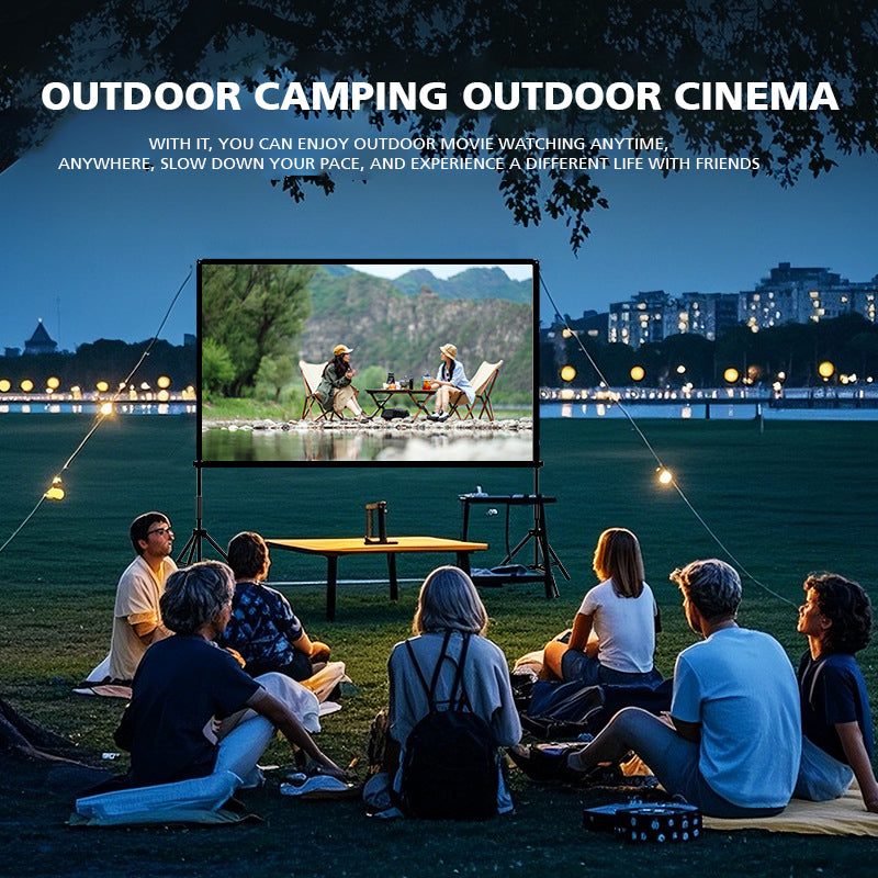 100-Inch Portable & Foldable Projector Screen with Double Bracket Stand for Indoor & Outdoor Use