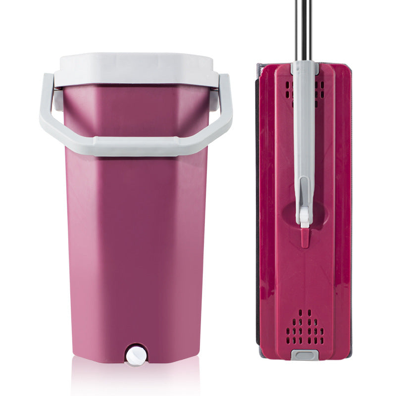 360° Microfiber Flat Mop and Bucket Set with Self-Wringing System - High Absorption, Aluminum Handle & Easy Floor Cleaning