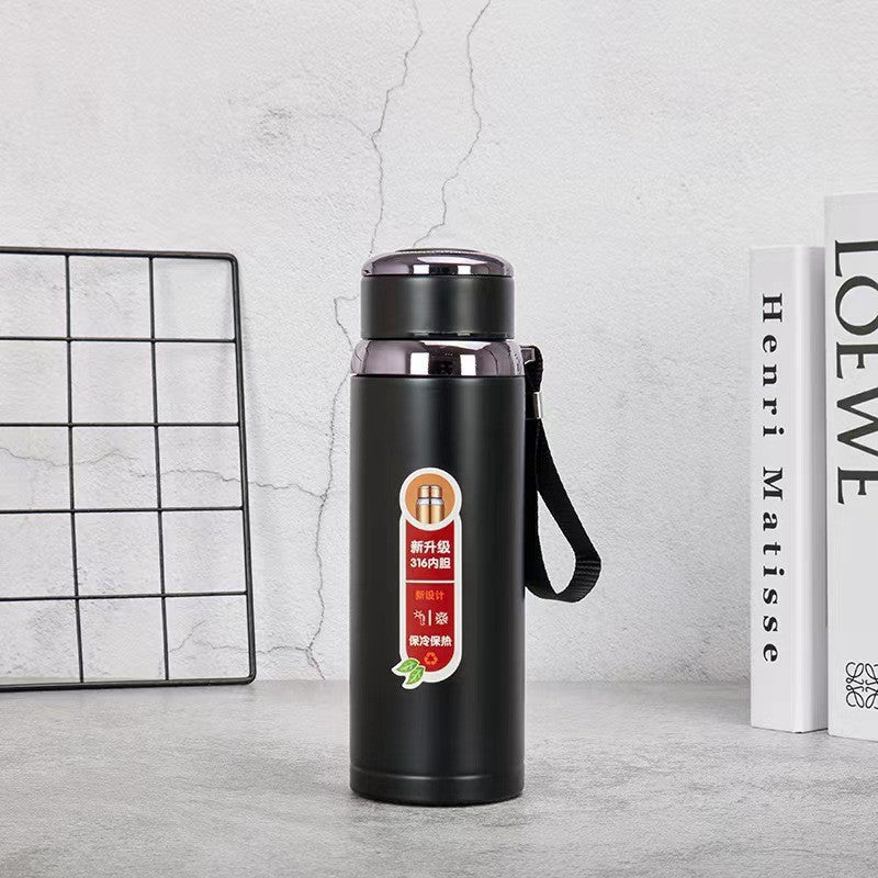 800ml Elegant SUS 316 Stainless Steel Vacuum Insulated Thermos Bottle with Tea Infuser & Leak-Proof Lid – Travel Flask for Hot & Cold Drinks