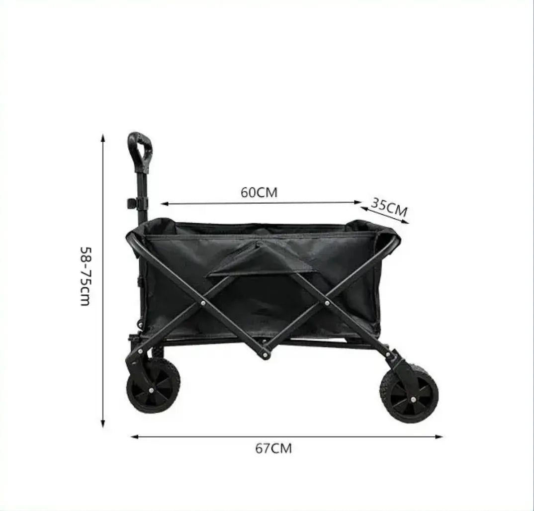 2-in-1 Heavy-Duty Outdoor Folding Wagon Cart & Seat for Multipurpose Usage