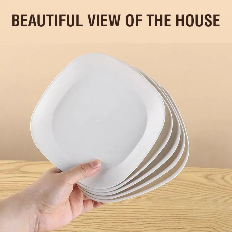 Opal 32-Pieces Modern Rounded Square Glassware Dinner Dish Set