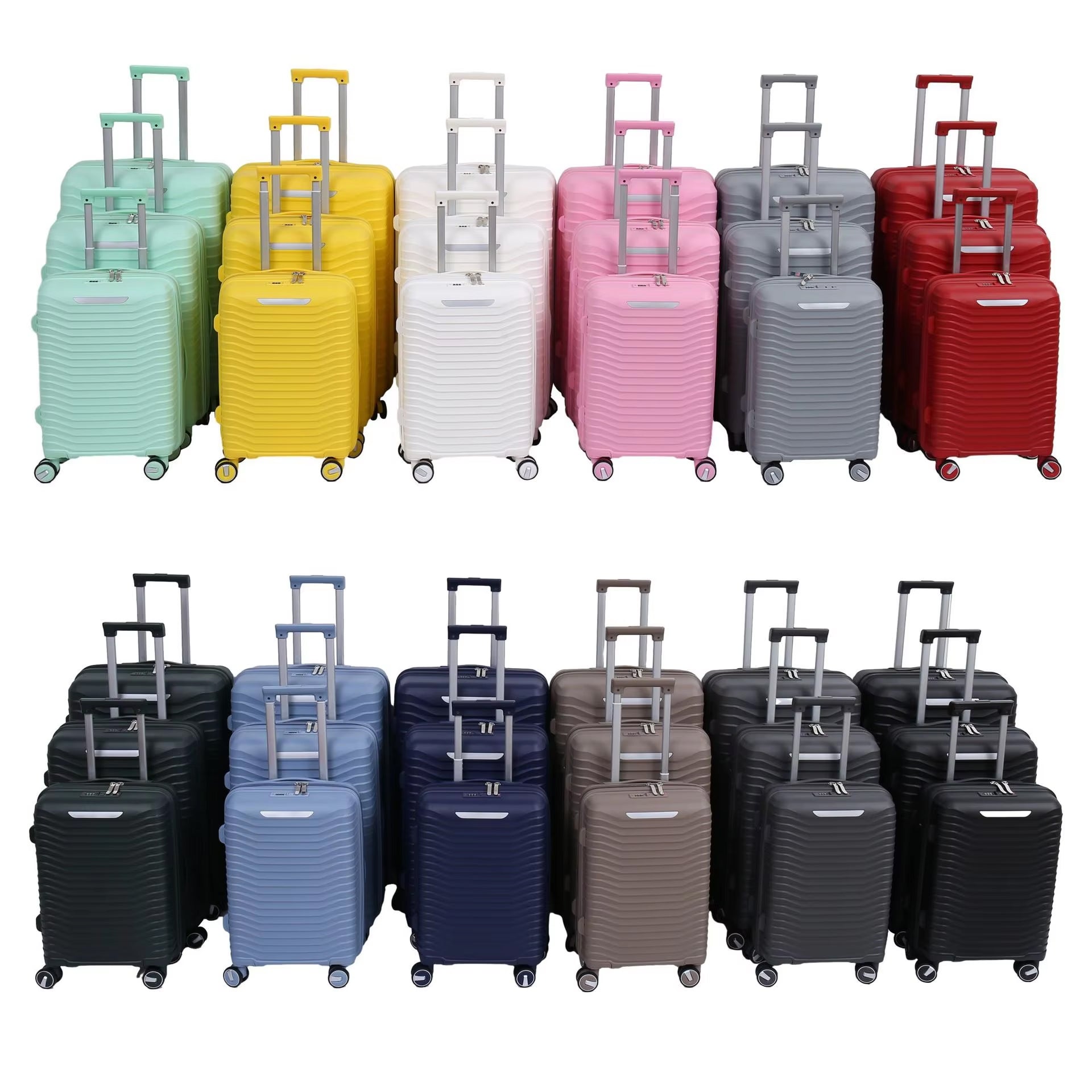 Elegant 3-Piece Travel Luggage Set with 360° Spinner 8-Wheels Design