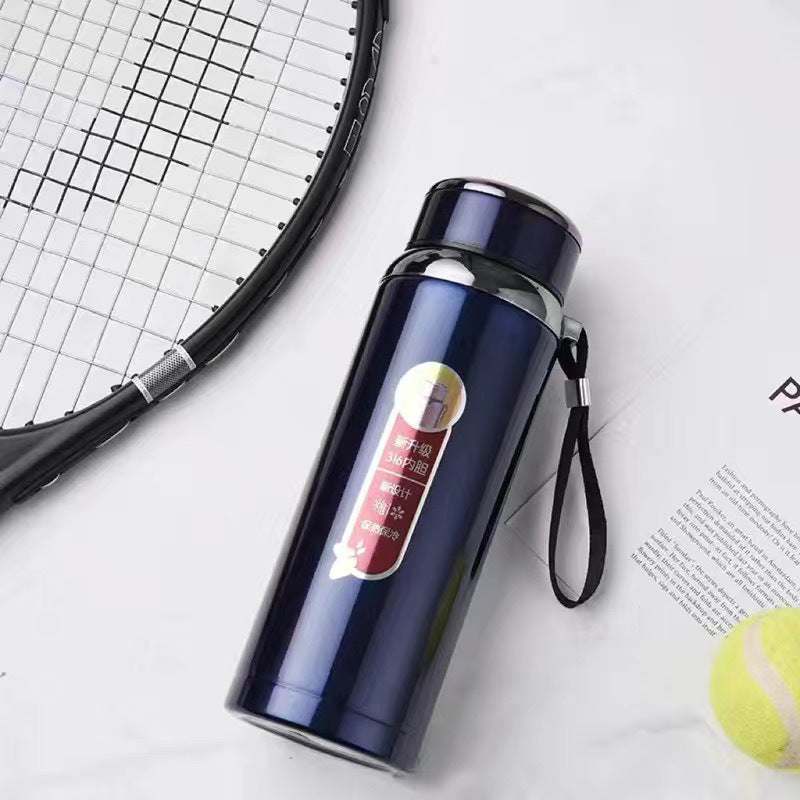800ml SUS 316 Stainless Steel Vacuum Insulated Thermos Bottle with Tea Infuser, Leak-Proof Lid & Strap for Travel, Gym & Office