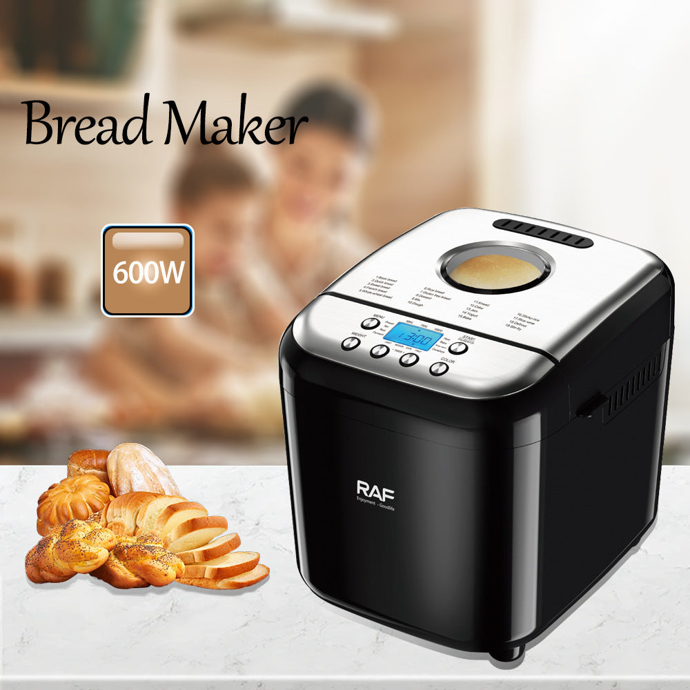 RAF Smart Bread Maker with LCD Display, Multi Capacity Baking, Non-Stick Pan & Timer Function - 600W