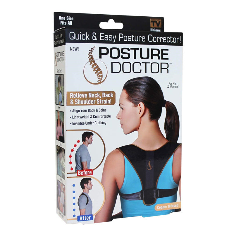 Adjustable Copper Infused Posture Corrector Brace for Back, Neck & Shoulder Support with Anti-Odor Fabric – Lightweight, Breathable & Invisible Under Clothing