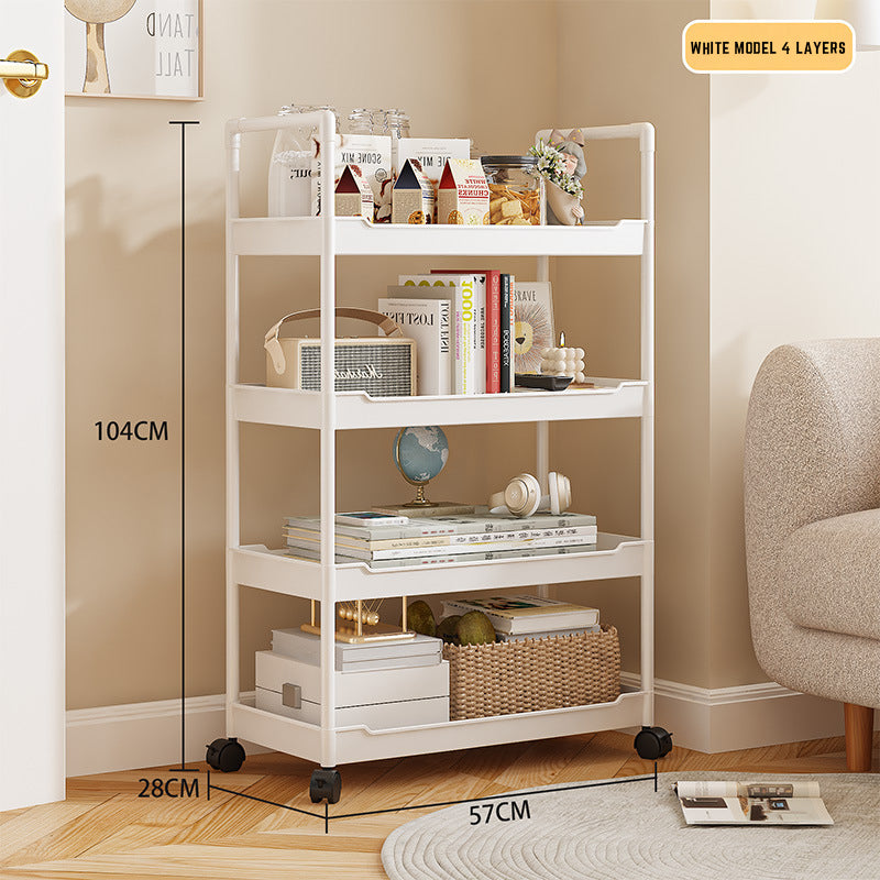 Multi-Tier Foldable Storage Rack – Portable, Space-Saving Organizer for Kitchen, Living Room & Pantry – 57 x 28 x 132 cm