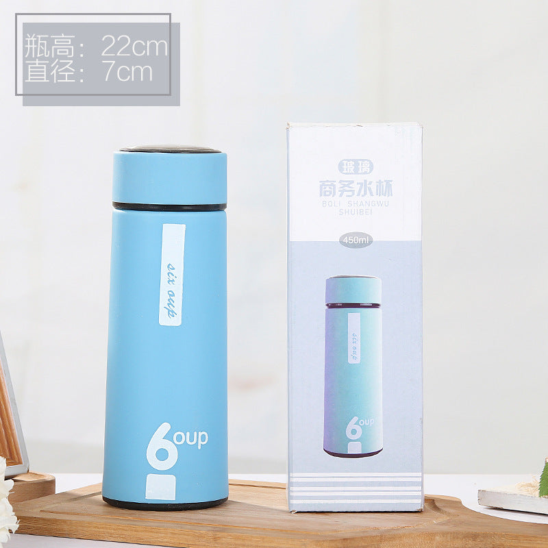450ml Glass Interior Thermos Flask with Matte Anti-Slip Finish & Leak-Proof Lid – Ideal Vacuum Bottle for Hot & Cold Beverages at Office, Travel & School