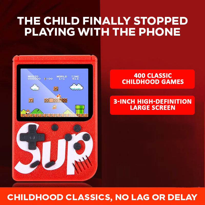 400-in-1 Retro Handheld Game Box Console with 3.0" LCD, TV Output & 6-Hour Battery